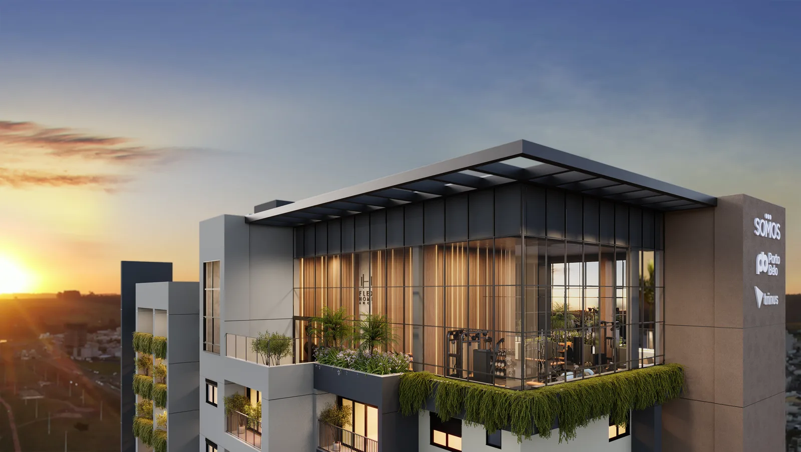 Voo sobre o rooftop